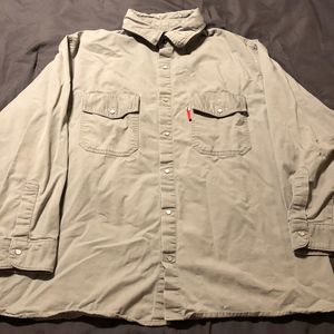 Benchmark FR HRC1 Vented Gray Button Down Pearl Snap Long Sleeve Men's Size 2X